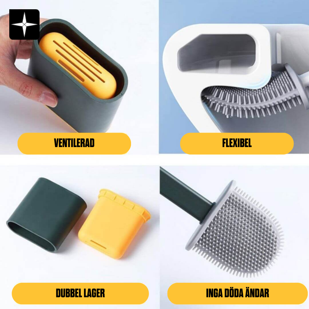 FlexiBrush™ | Silikon Toalettborste med hållare set