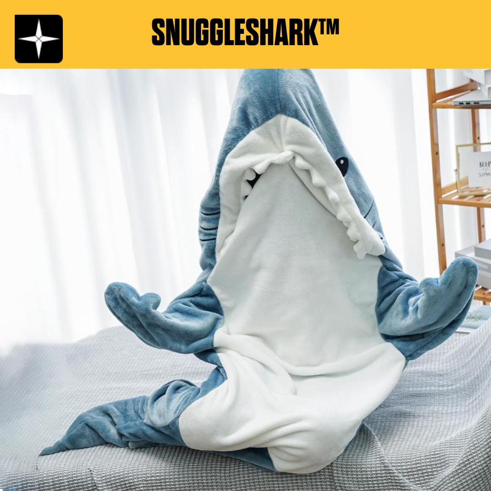 SnuggleShark™ | Snygg bärbar hajfilt för hemmet och utomhusbruk