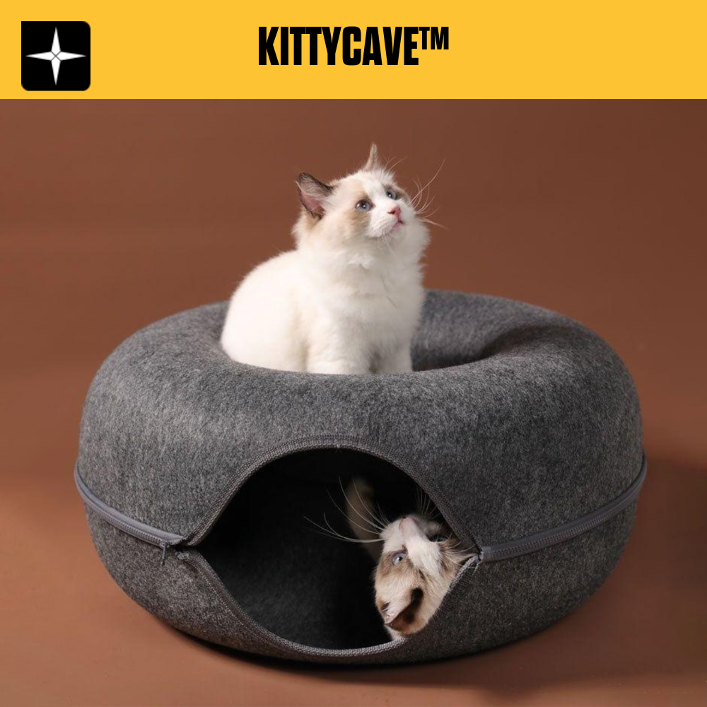 KittyCave™ | Mysig Donut Kattgrotta i mjukt plysch