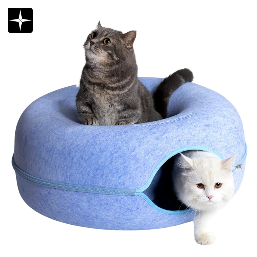 KittyCave™ | Mysig Donut Kattgrotta i mjukt plysch