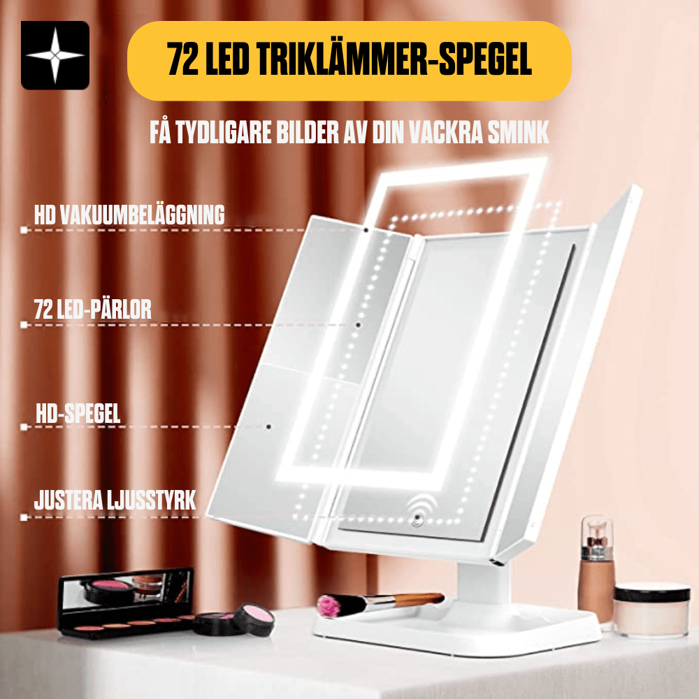 Glamour Mirror™ | Sminkspegel med LED-belysning i tre färger