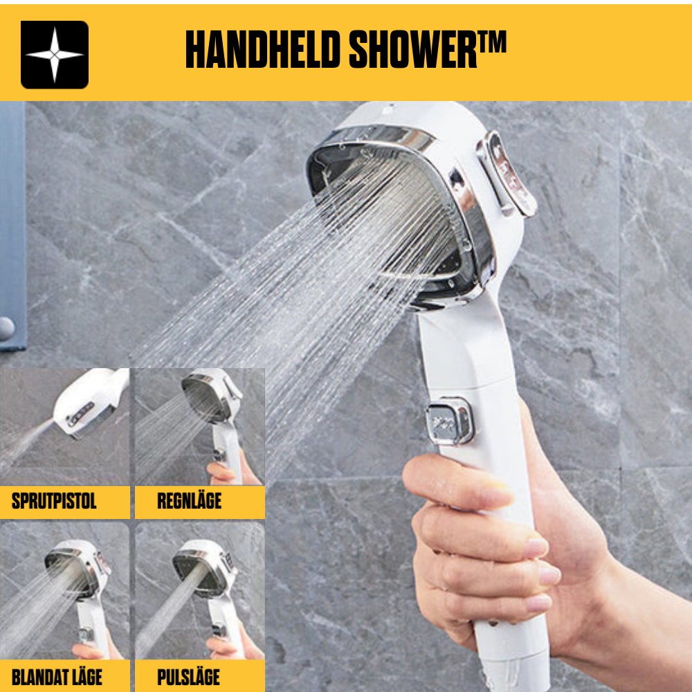 Handheld Shower™ | 4 lägen högtrycksduschmunstycke