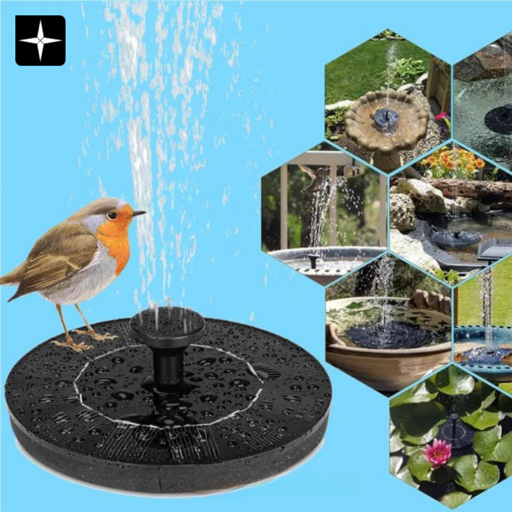 SolarFountain™ | Förhöj din trädgård med en fågelvänlig vattenfontän