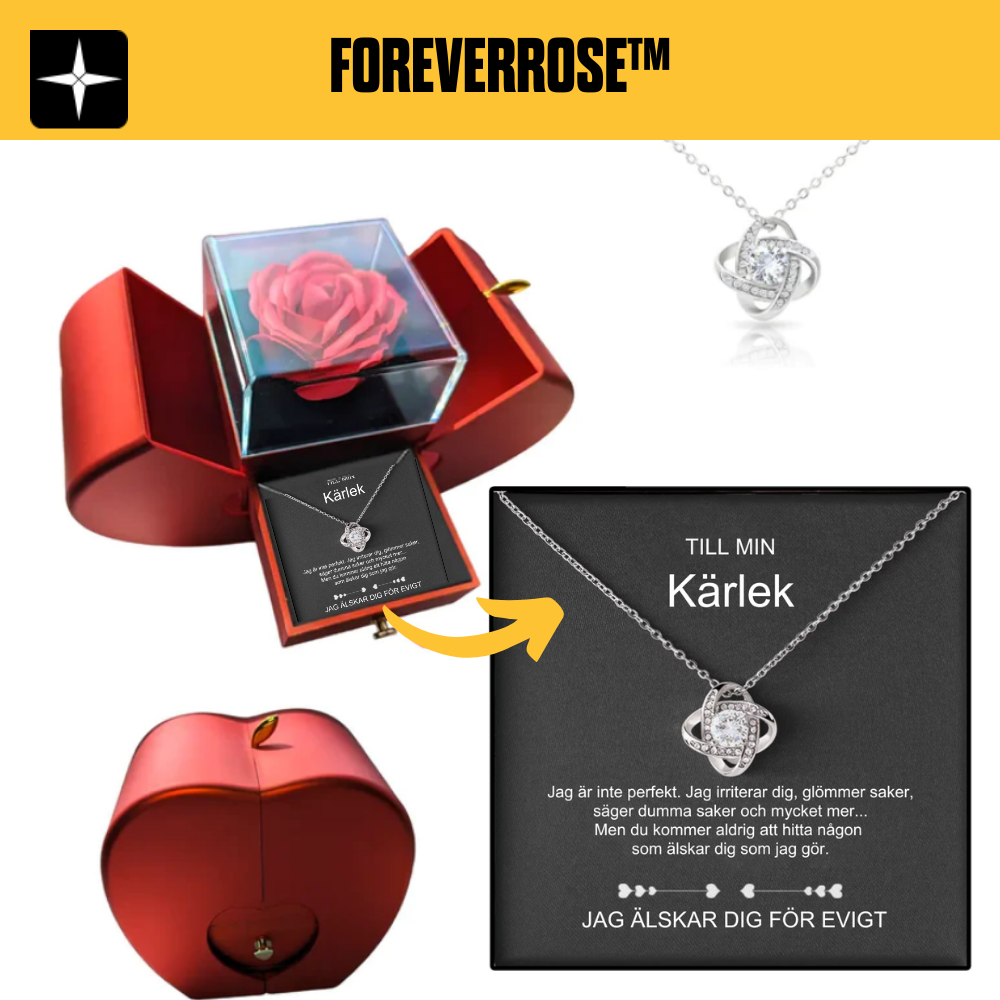 ForeverRose™ | Hjärtask med halsband | Till min kärlek